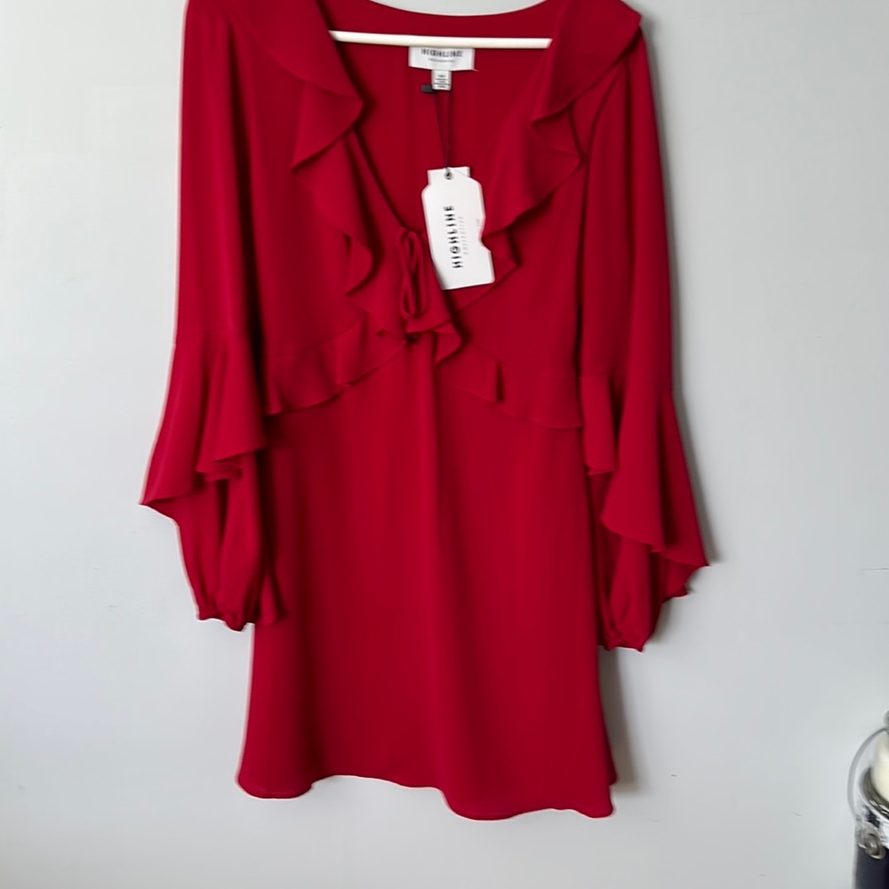 Chiffon red dress by Highline Collective. Nordstrom. NWT Size S/P
